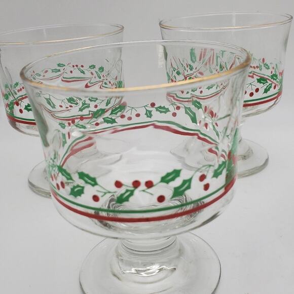 1987 Arby's Libbey Parfait Glasses Set of 4 Christmas - Picture 3 of 12